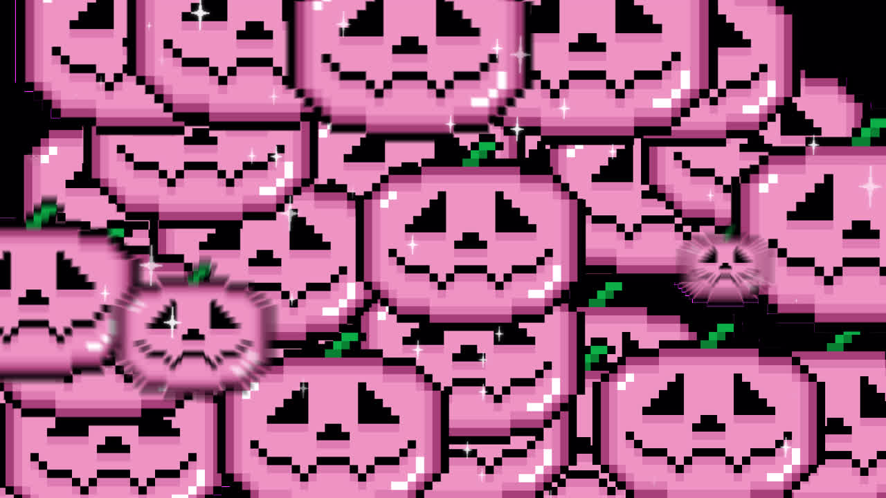 Pixel art pop up Halloween jack o lantern Transitions. 1080p - 30 fps - Alpha Channel (2).mov