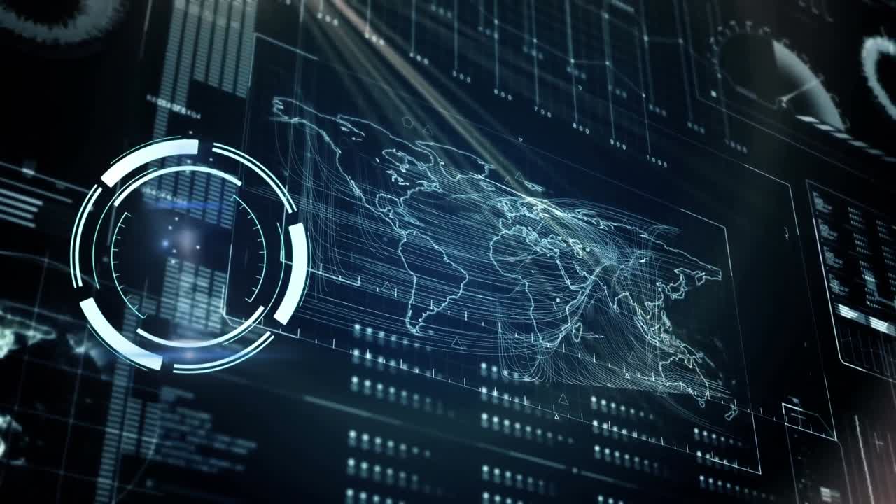 Animation of scope scanning and data processing on screen