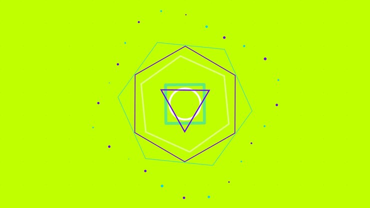 Abstract Geometric Animation with Rotating Shapes on Green Background