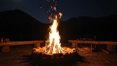 campfire at night