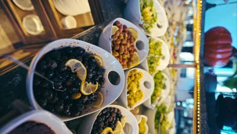 breakfast food on display at the hotel buffet