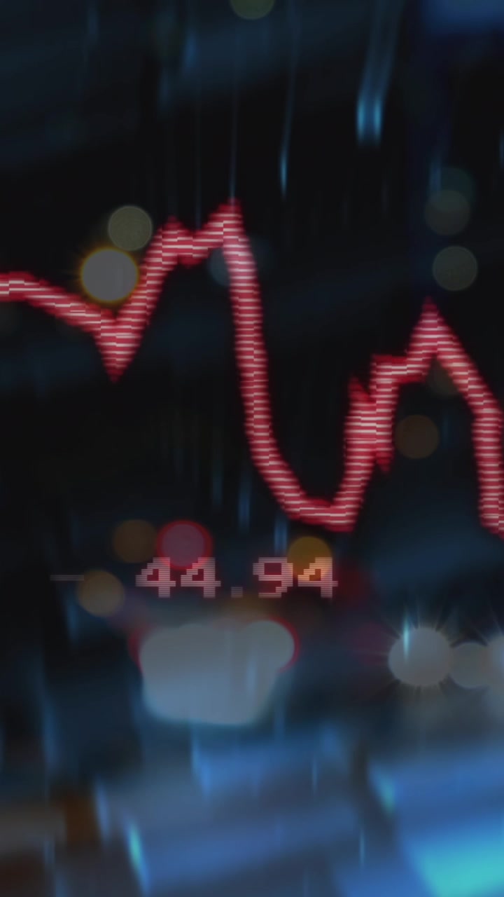 Animation of data processing over black background