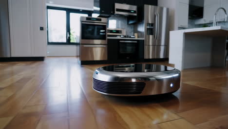 robot vacuum in modern kitchen