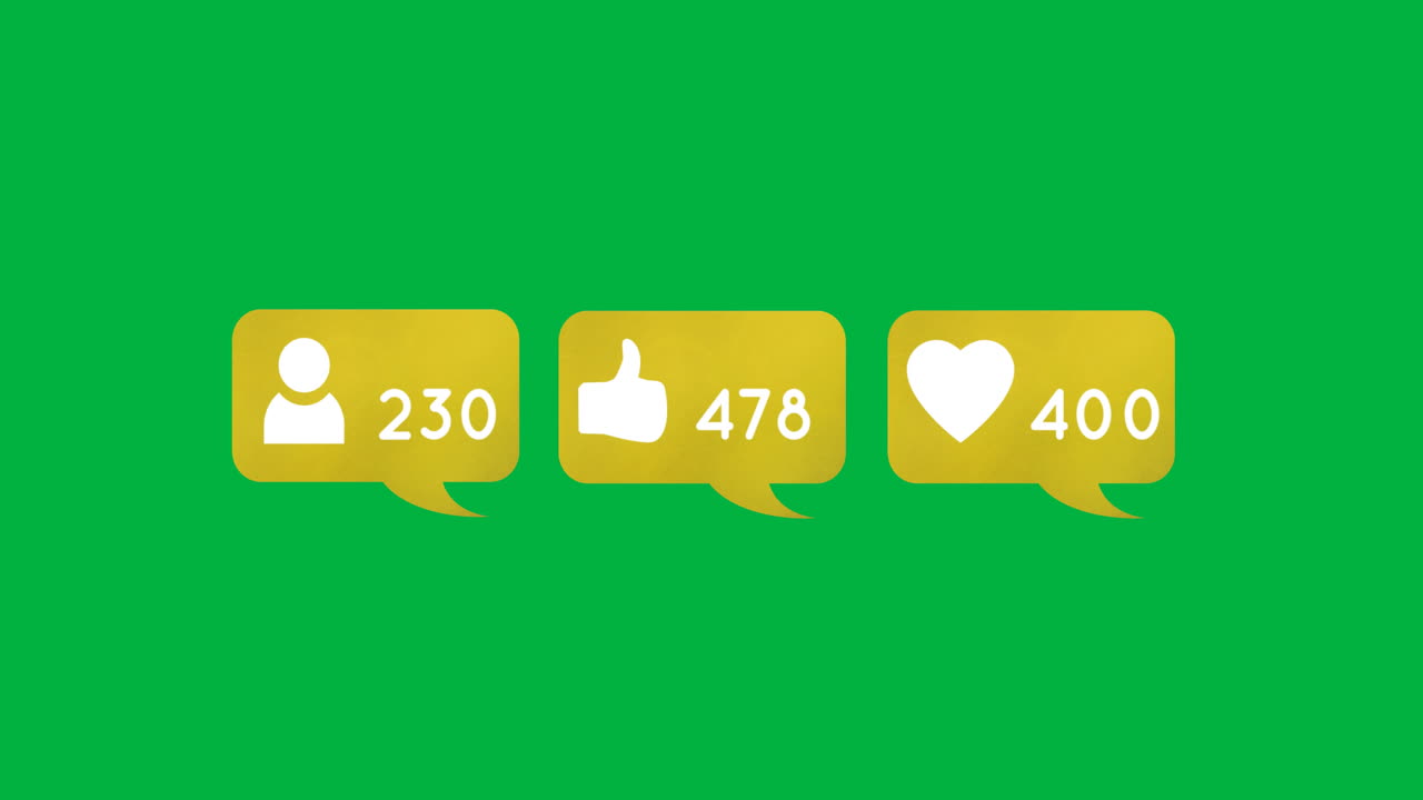 Icone social media con numeri 4k