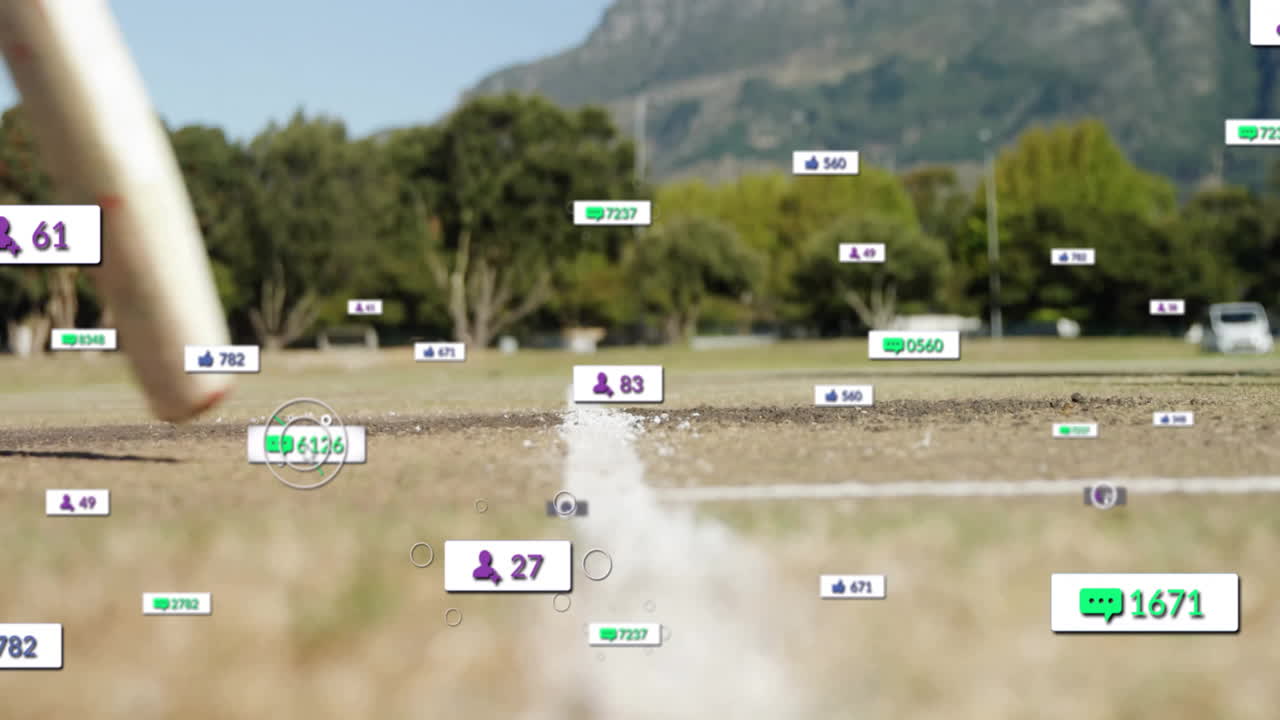 야구장에서 뛰는 야구 선수들에 대한 미디어 아이콘의 애니메이션