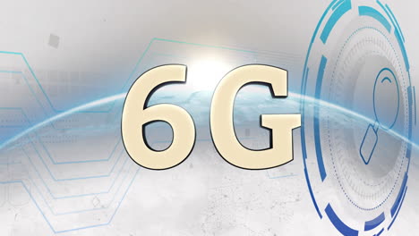 animation of 6g technology with digital network elements and futuristic design