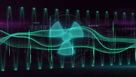 animación de rastros de luz y procesamiento de datos sobre fondo negro