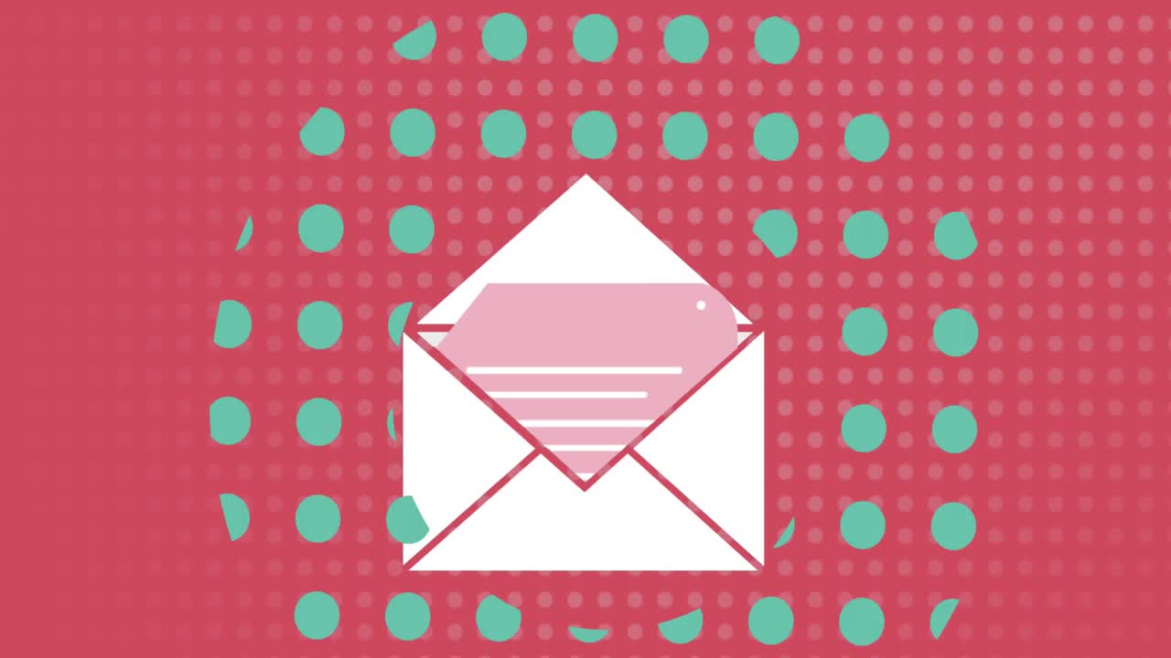 animación del icono del sobre sobre los puntos.