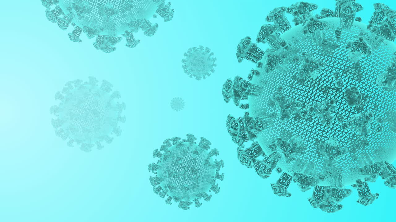 Blue Wireframe Of Coronavirus Covid19