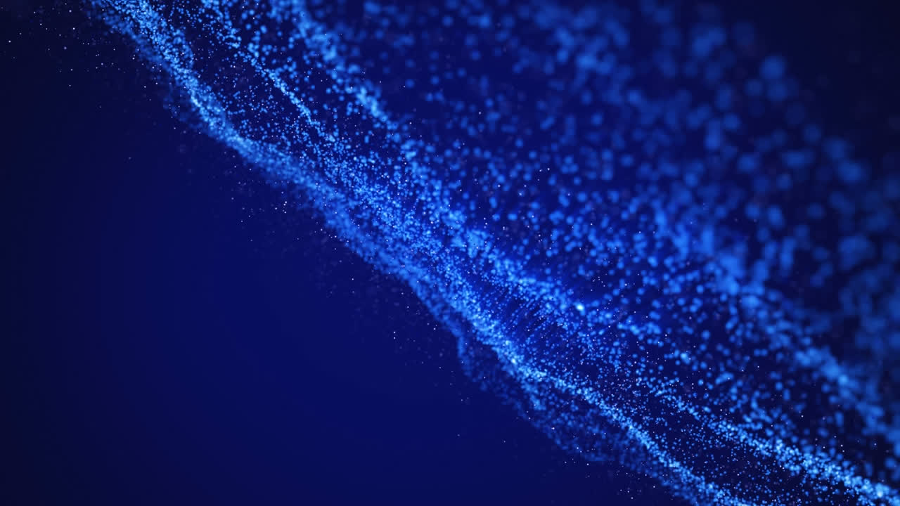 Premium stock video Animation of blue moving glowing wave over black