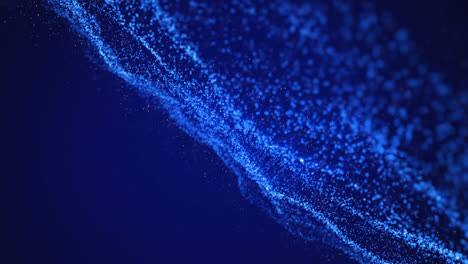 animation of blue moving glowing wave over black background