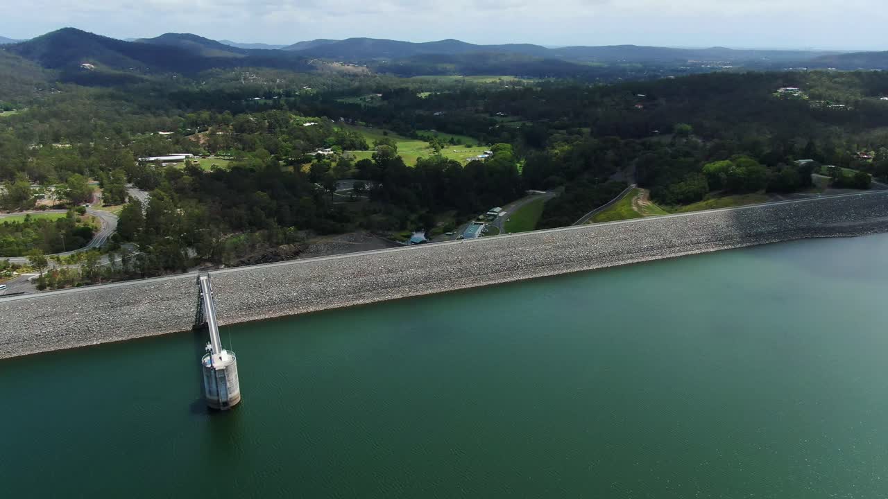 Hinze Dam Advancetown Lake with views to the hinterland Rock retaining wall Gold Coast Queensland