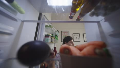 inside a refrigerator with food