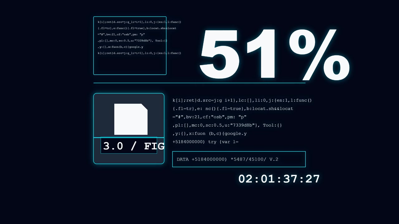 Digital Loading Progress Bar with Code Overlay