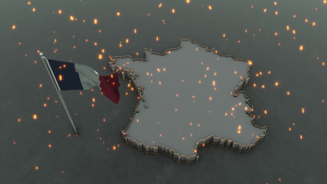 프랑스 지도 배경 4k