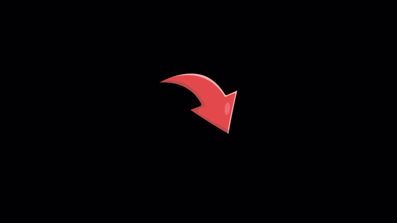 Animated Red Arrow Pointing Downwards on Black Background
