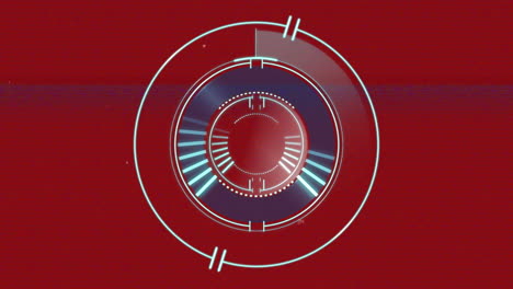 animación de interferencia y exploración de alcance sobre fondo rojo