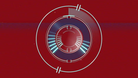 animation of interference and scope scanning on red background