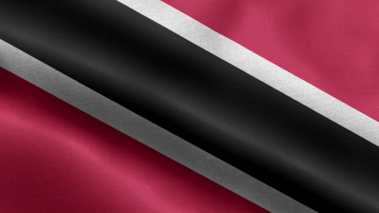 primer plano ondeando lazo 4k bandera nacional de trinidad y tobago