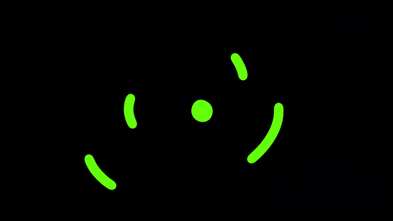 Dissolution with circular strokes on a green screen.