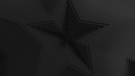 abstract animation of star shaped blinds oscilation. minimal dark clean corporate background. 3d star wavy loop motion. geometric elements cycling displacement video.