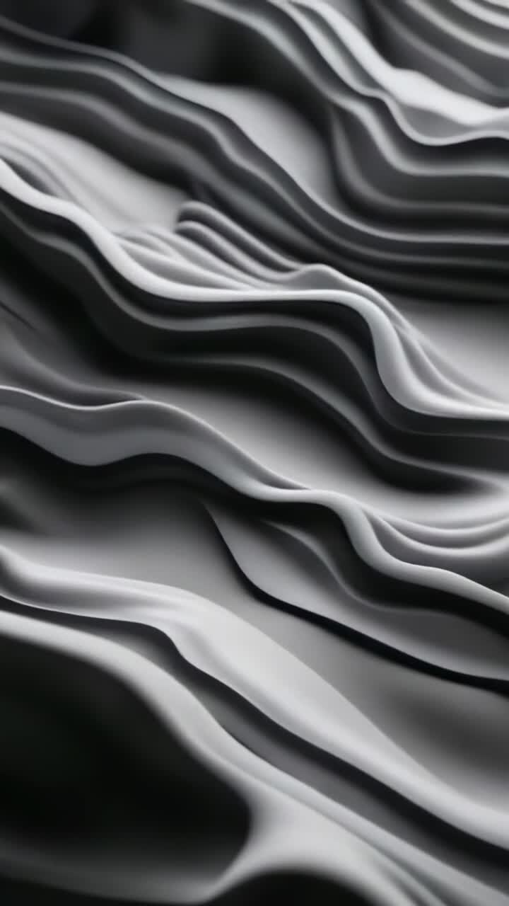 Vertical video: Restarting layered waveforms rippling in digital space, showing organic shapes