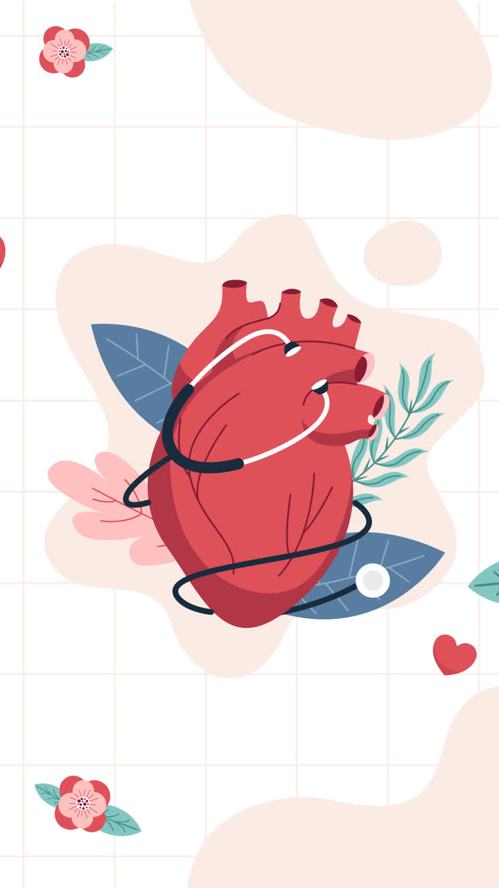 세계 심장 날 의식 을 위한 평평 한 배경 의 애니메이션