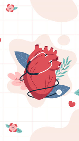 an animation of flat background for world heart day awareness