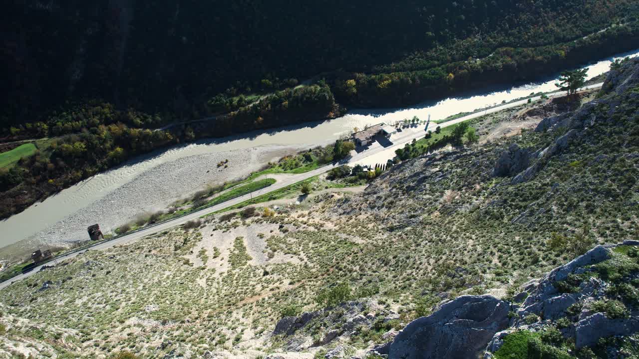 Medieval Albania History: Këlcyrë Stone Palace Ruins, Ancient Castle Overlooking Vjosa River Valley