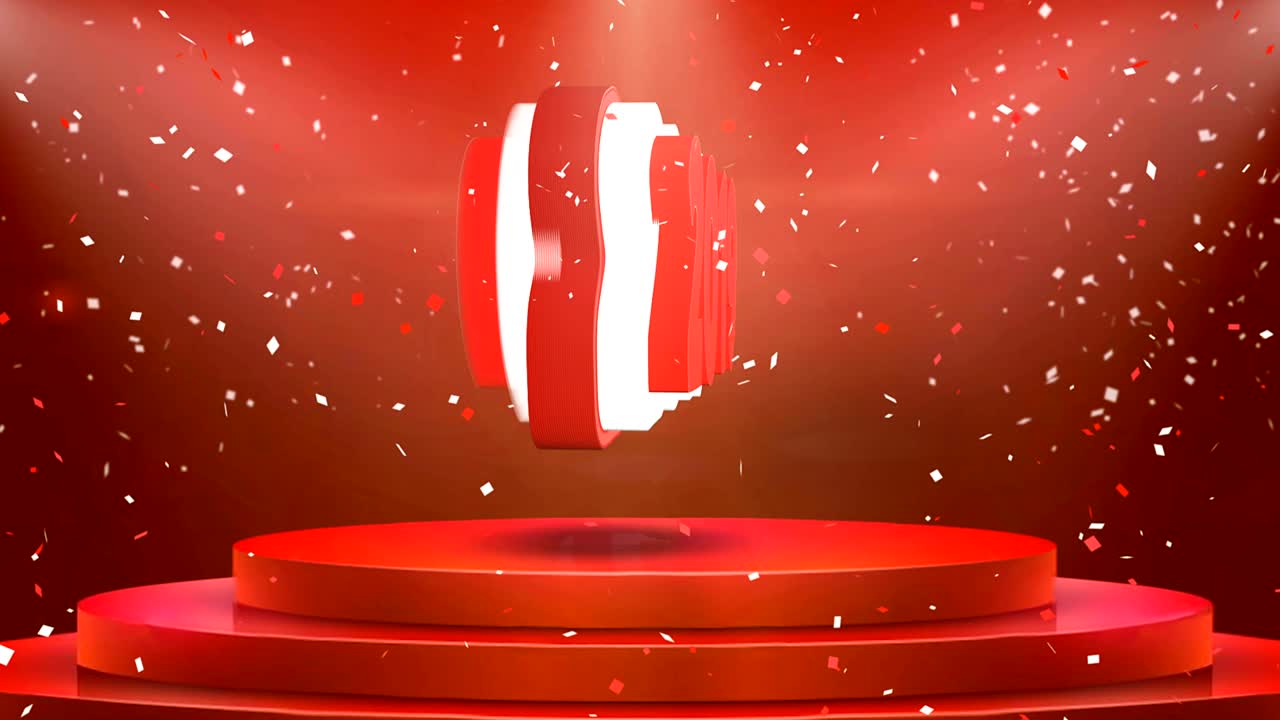 2019 텍스트 애니메이션 무대 포디움 콘페티 루프 애니메이션