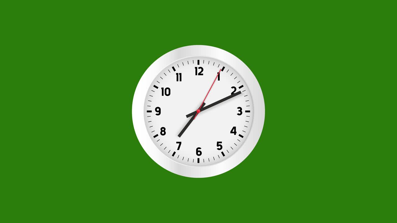 el reloj se mueve rápido, el concepto del tiempo, el fondo verde.