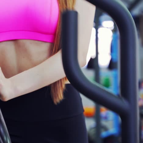 Sporty girl training in club