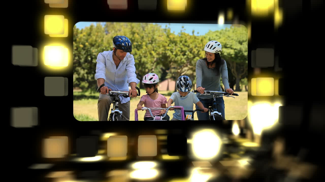 un montaje sobre una familia relajándose