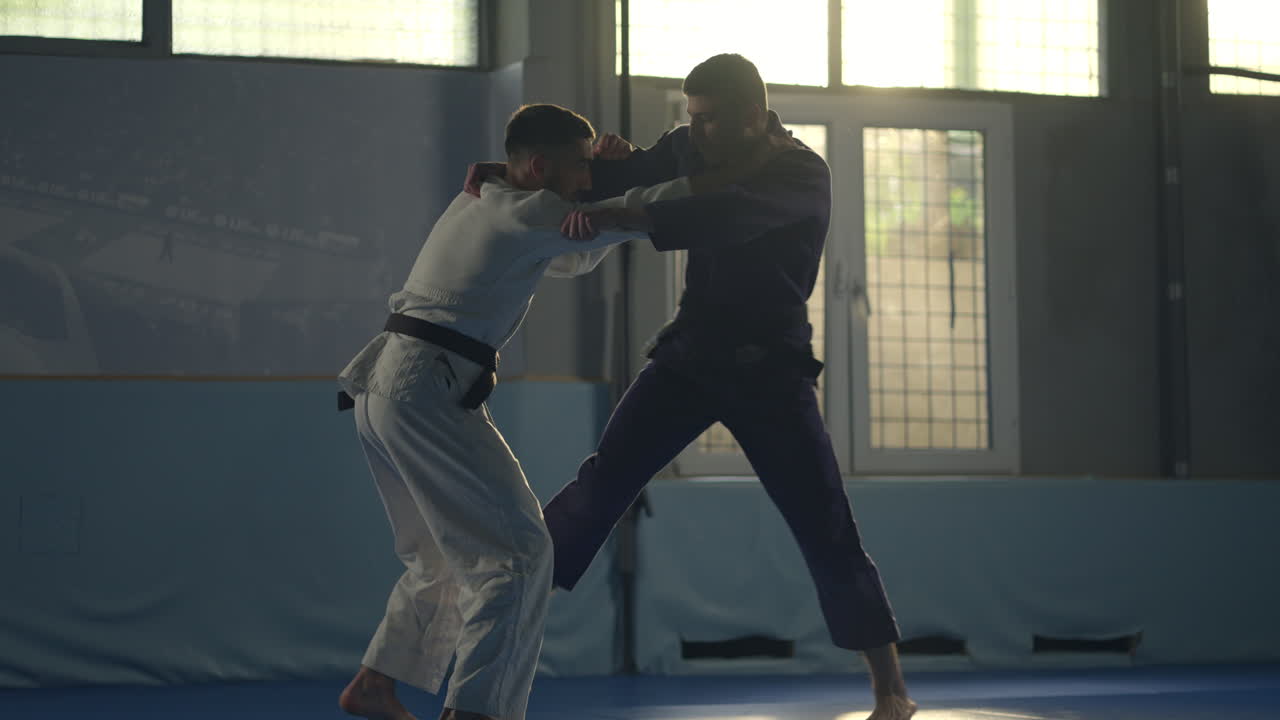 Two Men Practicing Judo