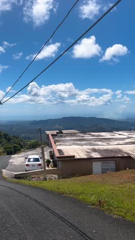 panoramic mountain view with road and sky