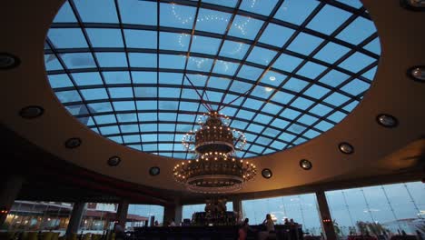 slow motion of the luxury hotel lobby