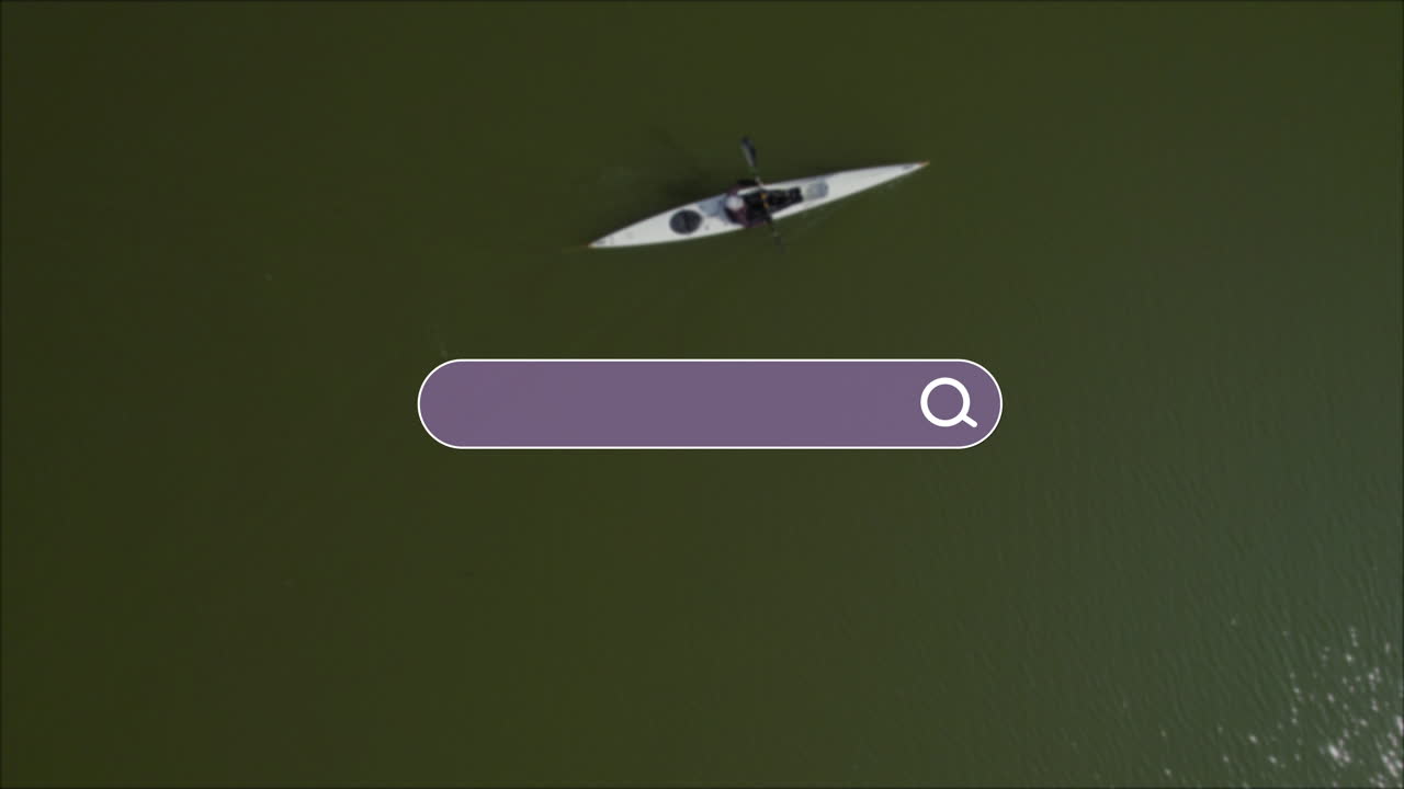 When the aircraft transitions along a plain frame, the search interface emerges as a white kayak sports venues and game locations unfold below ready for your activity search