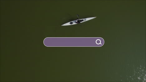 when the aircraft transitions along a plain frame, the search interface emerges as a white kayak sports venues and game locations unfold below ready for your activity search