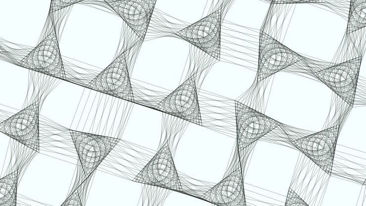 Sketch abstract black triangles in empty space