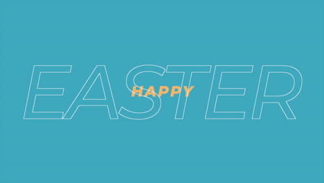 happy easter text on fashion blue gradient