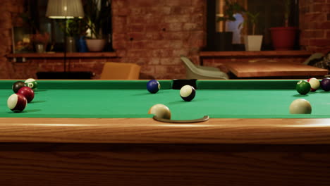 pool table in a cafe