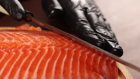 preparing raw salmon