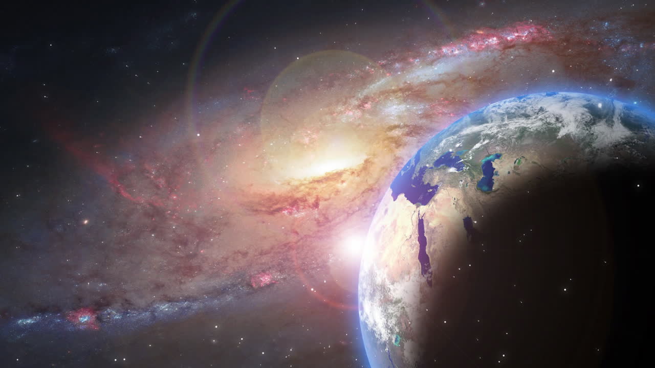 видеозапись вселенной или воздушного пролета