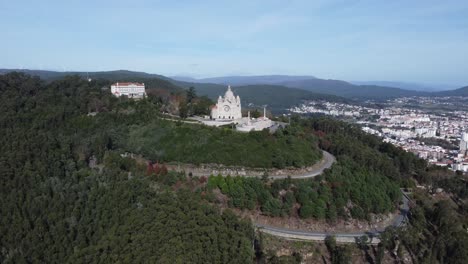 droneshot-of-the-castle-of-viana-do-castelo-in-portugal,-nice-weather