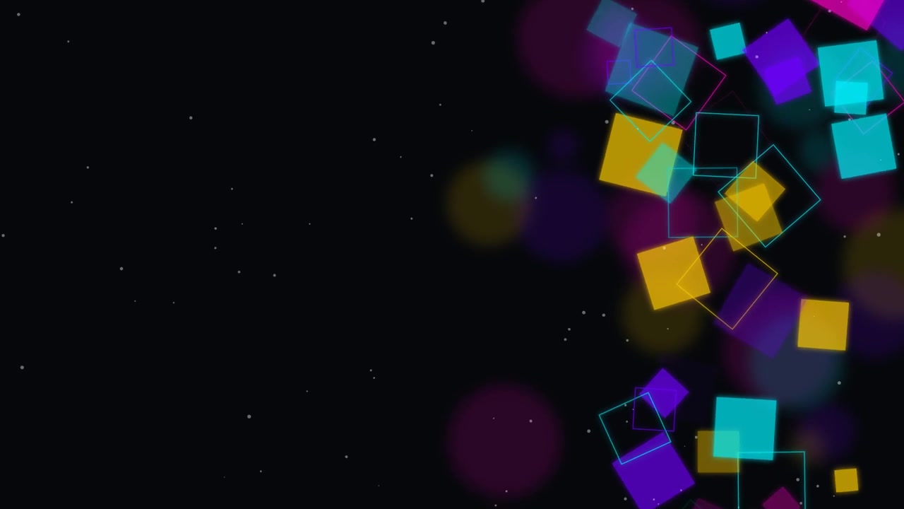 Abstract Motion Background with Floating Colorful Neon Squares