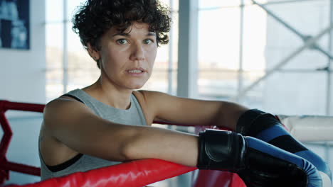 female boxer in training