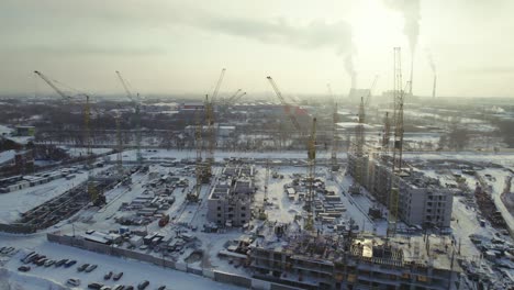 construction site in winter