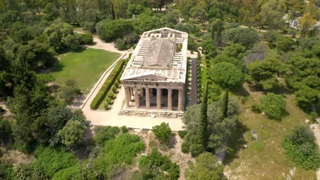 temple of hephaestus full orbit in 4k, athens,greece