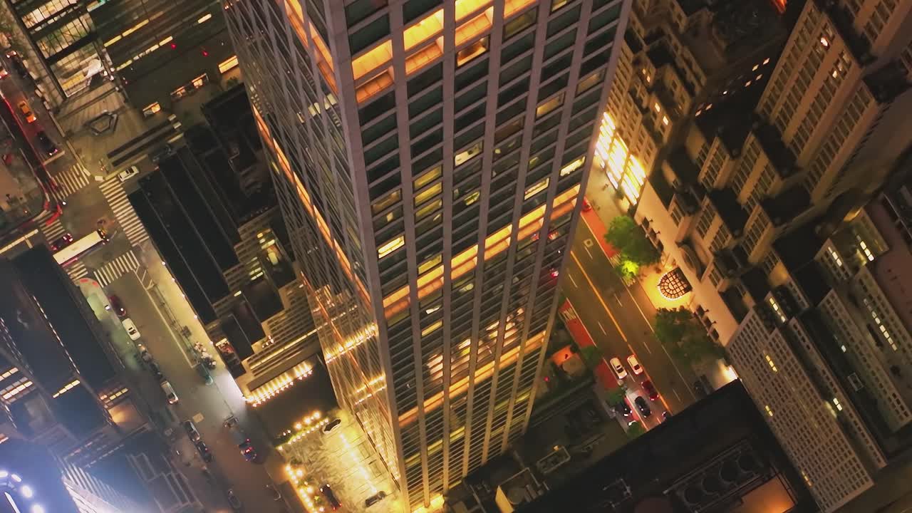 Densa Concentração Urbana de Nova Iorque à Noite