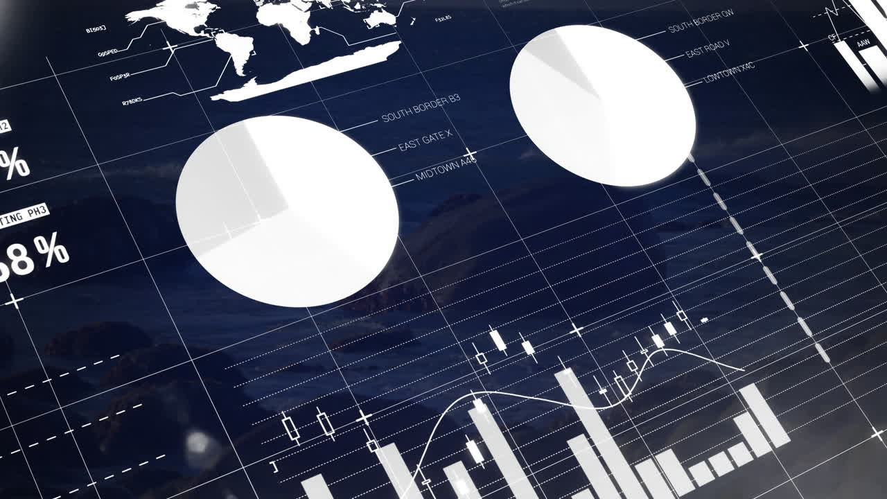 Animation of statistics and data processing over leaves